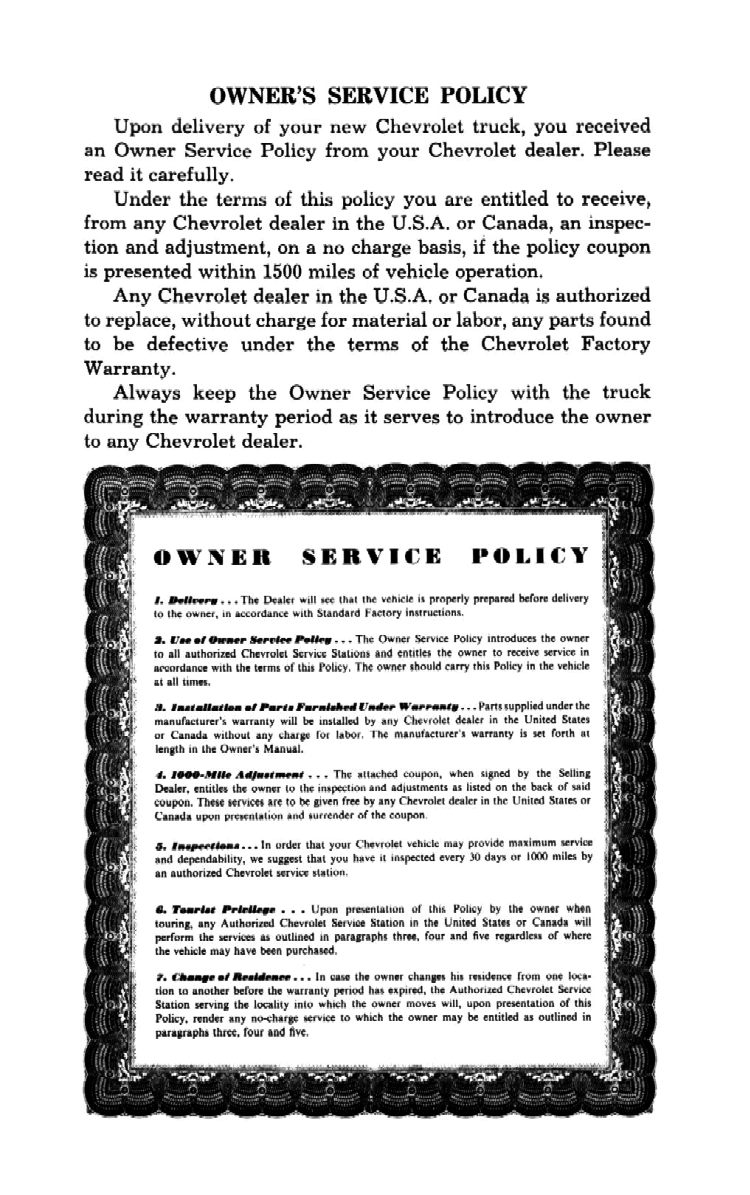 1954 Chevrolet Trucks Operators Manual Page 88